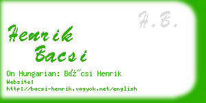 henrik bacsi business card